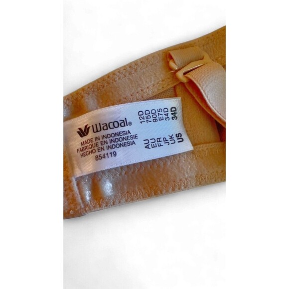 New Wacoal Size 34D Sand 854119 Red Carpet Convertible Strapless Underwire Bra - Picture 10 of 14